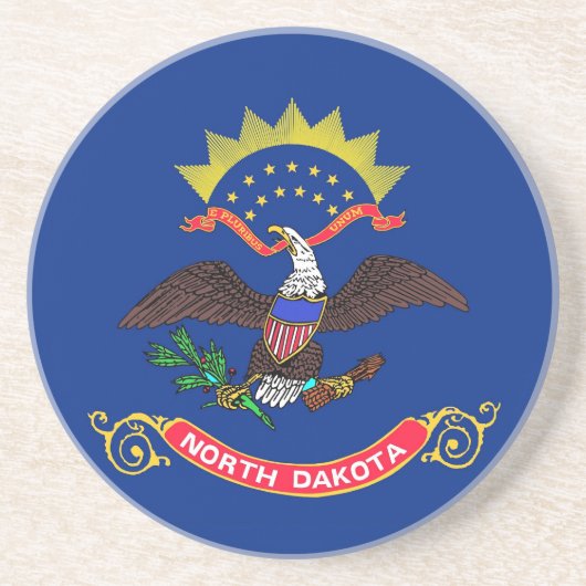米国ノースダコタ州旗を持つコースター コースター (正面)