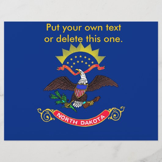 米国ノースダコタ州旗を持つフライヤー チラシ (正面)