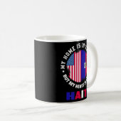 米国ハイチ伝統パトリオットハートハイチ国旗 コーヒーマグカップ (正面右)