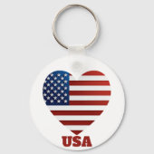 米国ハート国旗 キーホルダー (正面)