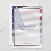 米国ハート国旗 |金ゴールドフレーム |市民権 招待状 (裏面)