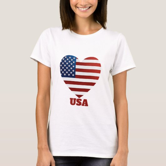 米国ハート国旗 Tシャツ (正面)
