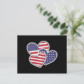 米国ハート国旗American Patriotic 4日7月Home シーズンカード (スタンド正面)