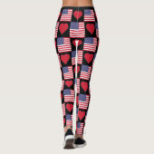 米国ハート統一された州愛国米国国旗 レギンス (裏面)