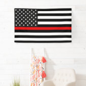 米国バナーの細い赤線フラグ 横断幕 (インサイチュ)