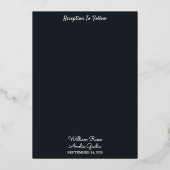 米国バラガーデンダイヤモンドレッドブラックと金ゴールド結婚ズ 箔招待状 (裏面)