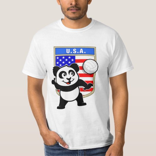 米国バレーボールパンダ Tシャツ (正面)