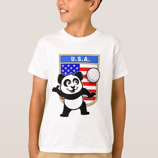 米国バレーボールパンダ Tシャツ (正面)