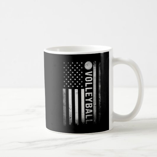 米国バレーボール練習USAフラグ米国女性男性 コーヒーマグカップ (右)