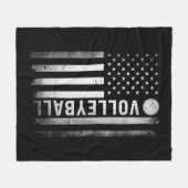 米国バレーボール練習USAフラグ米国女性男性 フリースブランケット (正面(横))