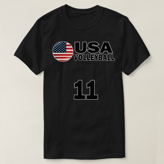 米国バレーボール11 Tシャツデザイン Tシャツ (デザイン正面)