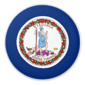 米国バージニア州の旗とセラミックノブのプル州 セラミックノブ (正面)