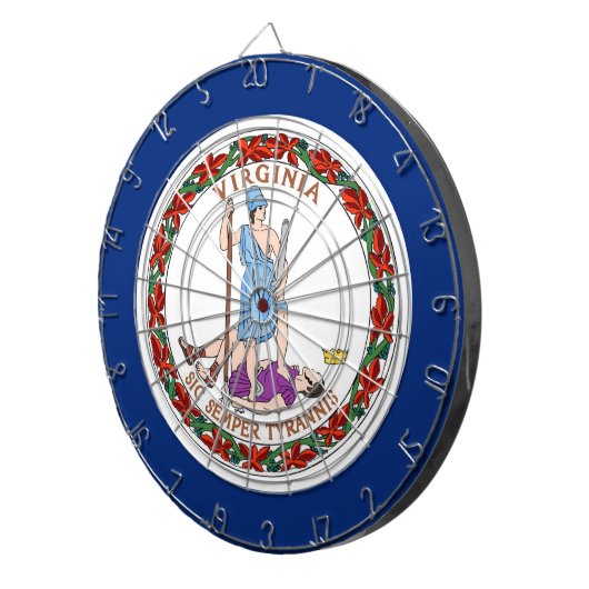 米国バージニア州旗と共にダーツボード ダーツボード (正面右)