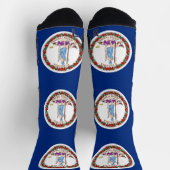 米国バージニア州旗を持つアスレチック・クルーソック ソックス (上部)