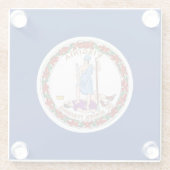 米国バージニア州旗を持つガラス州 ガラスコースター (裏面)