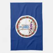 米国バージニア州旗を持つキッチンタオル キッチンタオル (縦)