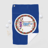 米国バージニア州旗を持つゴルフ州 ゴルフタオル (インサイチュ)