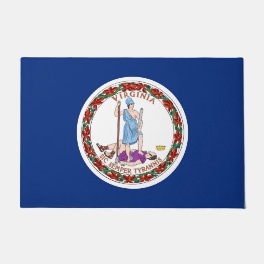 米国バージニア州旗を持つドア州 ドアマット (正面)