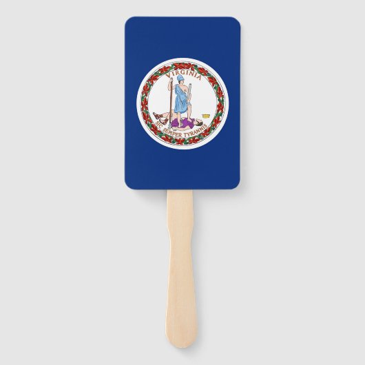 米国バージニア州旗を持つハンドファンのセット ハンドファン (裏面)