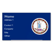 米国バージニア州旗を持つ名刺マグネット マグネット名刺 (正面)