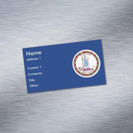 米国バージニア州旗を持つ名刺マグネット マグネット名刺 (インサイチュ)