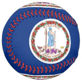 米国バージニア州旗を持つ愛国的なソフトボール ソフトボール (正面左)