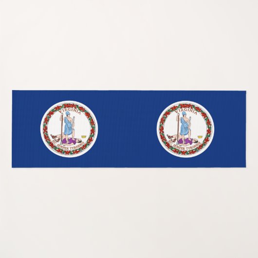 米国バージニア州旗を持つ愛国的なヨガマット ヨガマット (正面(横))