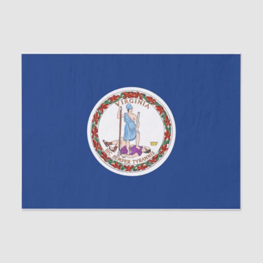 米国バージニア州旗を持つ愛国的ティッシュペーパー 薄葉紙 (正面)