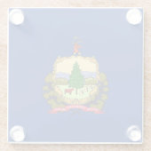 米国バーモント州旗を持つガラス州 ガラスコースター (裏面)