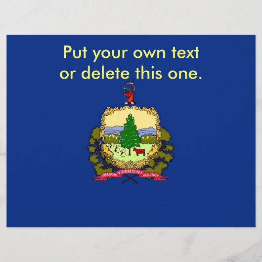 米国バーモント州旗を持つフライヤー チラシ (正面)
