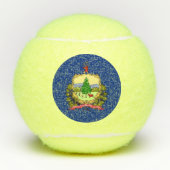 米国バーモント州旗を持つペンテニスボール テニスボール (正面)