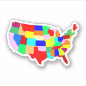 米国パッチワークの地図 シール (正面)