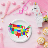 米国パッチワークの地図 ペーパープレート (パーティー)