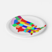 米国パッチワークの地図 ペーパープレート (アングル)