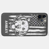 米国パトリオットゴールデンレトリバーUSAフラッグドッグケース Case-Mate iPhoneケース (裏面(横))