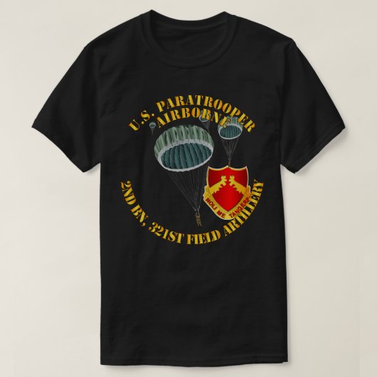 米国パラトパー第20戦321戦場砲兵DUI Tシャツ (デザイン正面)