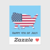 米国パーソナライズされたの地図と国旗の赤白青 シール (シート)