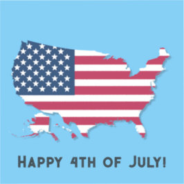 米国パーソナライズされたの地図と国旗の赤白青 シール