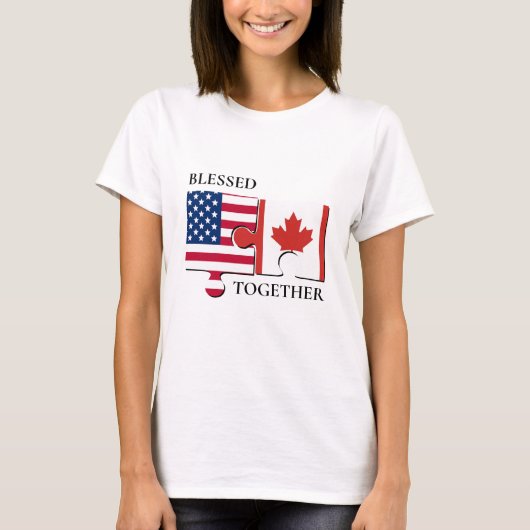 米国パーソナライズされたカナダ国旗 Tシャツ (正面)