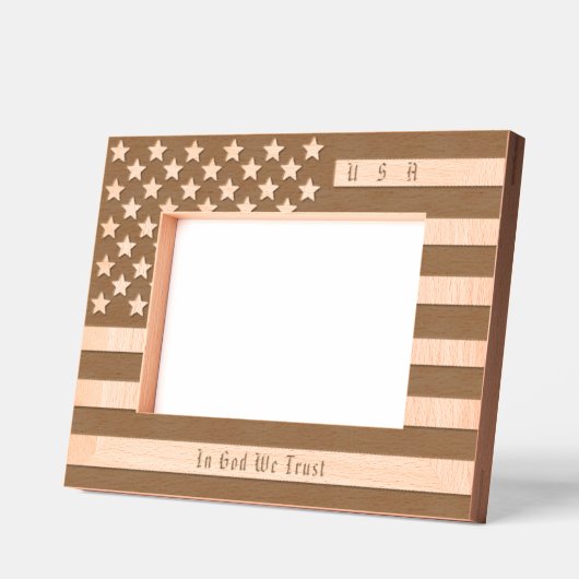 米国パーソナライズされたモットアメリカ国旗 レーザー彫刻フレーム (左)