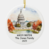 米国パーソナライズされたワシントンオーナメント セラミックオーナメント (正面)