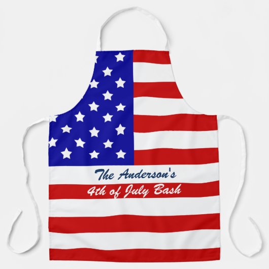 米国パーソナライズされた国旗のエプロン エプロン (正面)