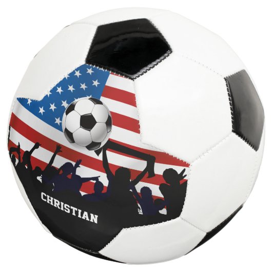 米国パーソナライズされた国旗のサッカーとサッカーファン サッカーボール (3/4)