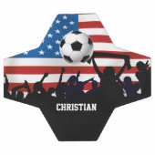 米国パーソナライズされた国旗のサッカーとサッカーファン サッカーボール (フラット)