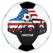 米国パーソナライズされた国旗のサッカーとサッカーファン サッカーボール (正面)