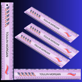 米国パーソナライズされた国旗のルーラ 定規