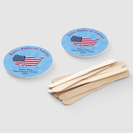 米国パーソナライズされた国旗の地図統一された州市民 ハンドファン (組立なし)