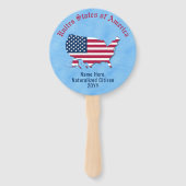 米国パーソナライズされた国旗の地図統一された州市民 ハンドファン (正面)