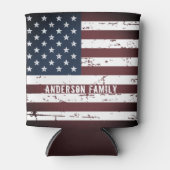 米国パーソナライズされた国旗の愛国心7月4日 缶クーラー (正面)