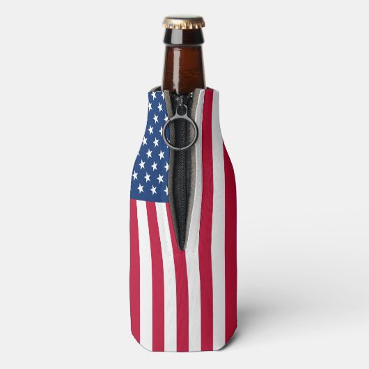 米国パーソナライズされた国旗の星とストライプクーラーボックス ボトルクーラー (ボトル裏面)